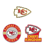 Kansas City Chiefs Logo / Slogan / Est. Year 3pc Enamel Pin Set