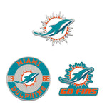 Miami Dolphins Logo / Slogan / Est. Year 3pc Enamel Pin Set