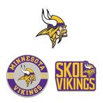 Minnesota Vikings Logo / Slogan / Est. Year 3pc Enamel Pin Set