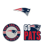 New England Patriots Logo / Slogan / Est. Year 3pc Enamel Pin Set