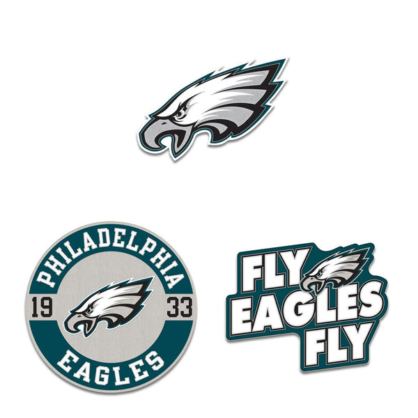 Philadelphia Eagles Logo / Slogan / Est. Year 3pc Enamel Pin Set