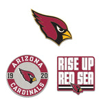 Arizona Cardinals Logo / Slogan / Est. Year 3pc Enamel Pin Set