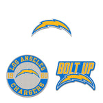 Los Angeles Chargers Logo / Slogan / Est. Year 3pc Enamel Pin Set