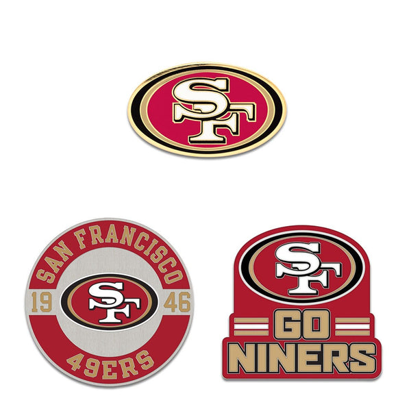 San Francisco 49ers Logo / Slogan / Est. Year 3pc Enamel Pin Set