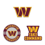 Washington Commanders Logo / Slogan / Est. Year 3pc Enamel Pin Set