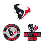 Houston Texans Logo / Slogan / Est. Year 3pc Enamel Pin Set