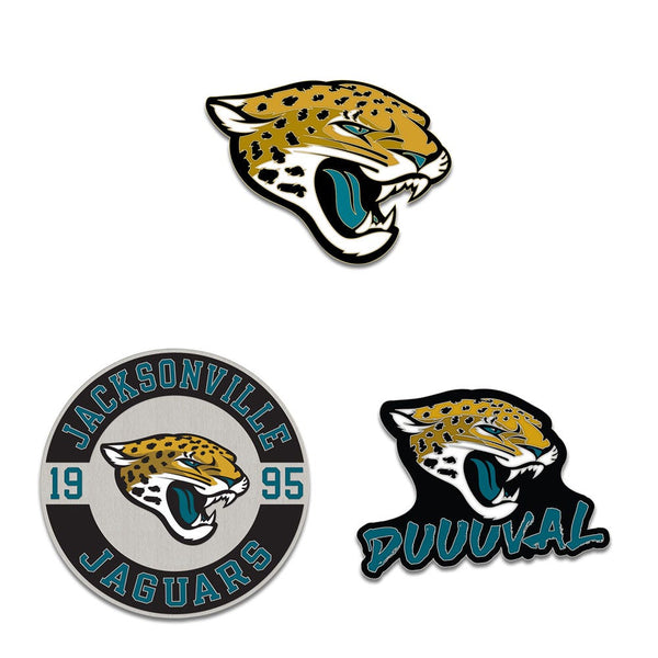 Jacksonville Jaguars Logo / Slogan / Est. Year 3pc Enamel Pin Set