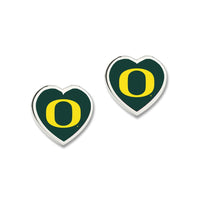 Oregon Ducks Earrings w/3D Heart
