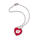 Wholesale-Wisconsin Badgers Bracelet w/3D Heart