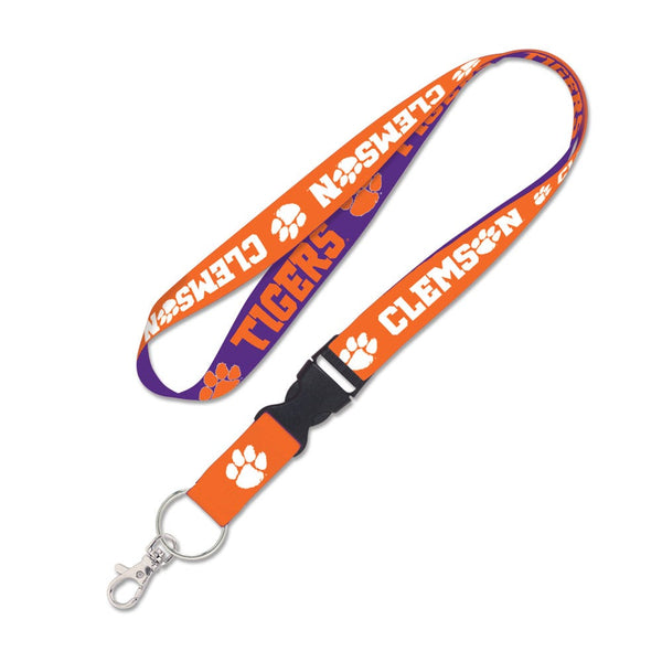 Clemson Tigers PRIMARY Lanyard w/detachable buckle 1"