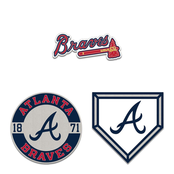 Atlanta Braves 3pc Enamel Pin Set