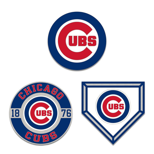 Chicago Cubs 3pc Enamel Pin Set