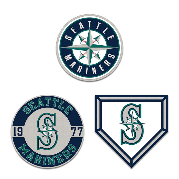 Seattle Mariners 3pc Enamel Pin Set