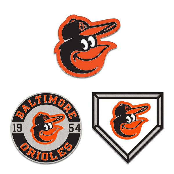 Baltimore Orioles 3pc Enamel Pin Set