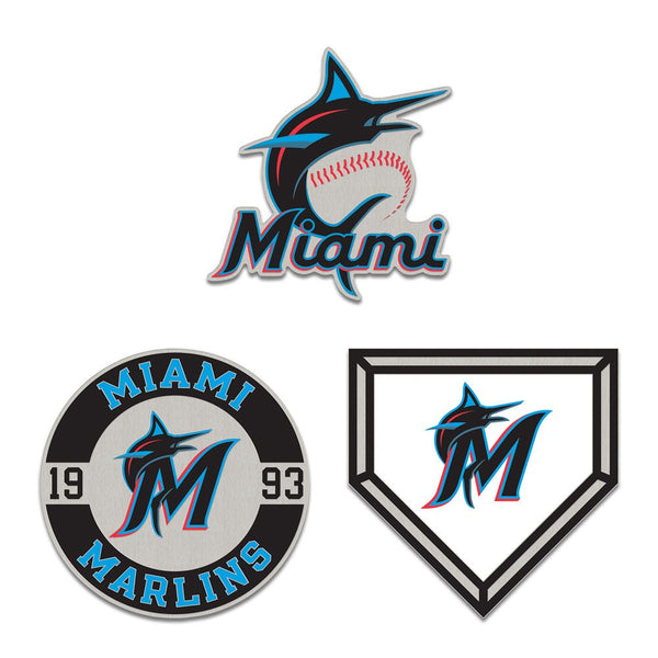 Miami Marlins 3pc Enamel Pin Set