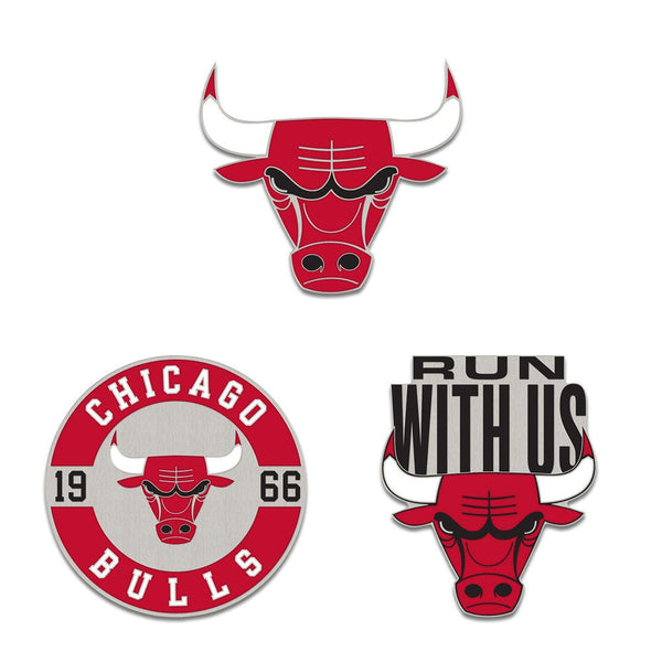 Chicago Bulls 3pc Enamel Pin Set