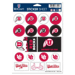 Wholesale-Utah Utes Vinyl Sticker Sheet 5" x 7"