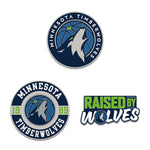 Minnesota Timberwolves 3pc Enamel Pin Set