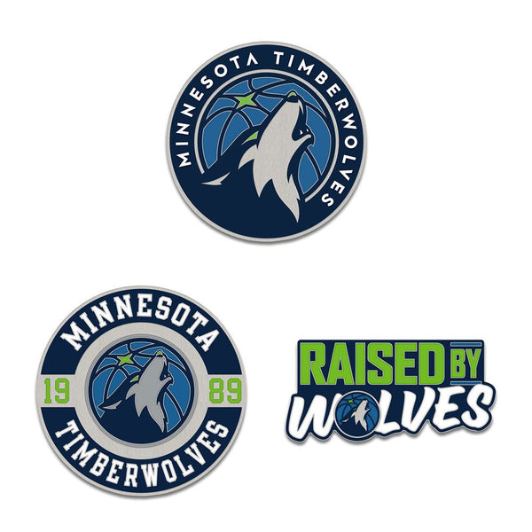 Minnesota Timberwolves 3pc Enamel Pin Set