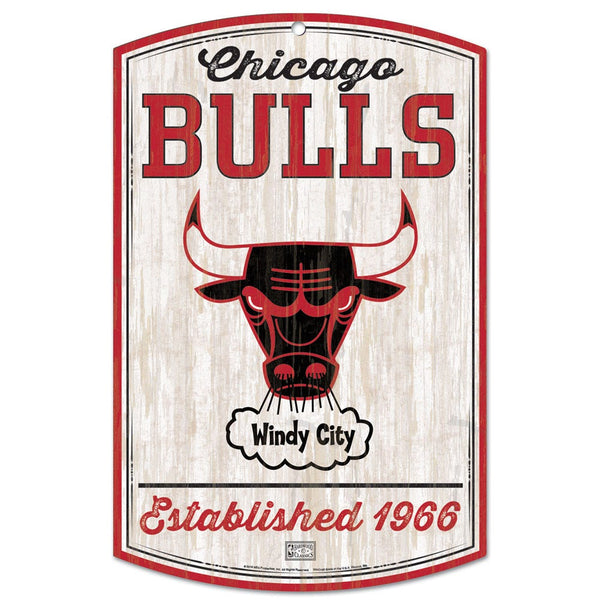 Chicago Bulls Hardwoods Wood Sign 11" x 17" 1/4" thick