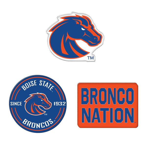 Boise State Broncos Premium Acrylic Magnet Pack 3 PACK