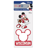 Wholesale-Wisconsin Badgers / Disney Perfect Cut Decal Set of Two 4"x4"