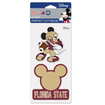 Wholesale-Florida State Seminoles / Disney Perfect Cut Decal Set of Two 4"x4"