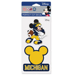 Wholesale-Michigan Wolverines / Disney Perfect Cut Decal Set of Two 4"x4"