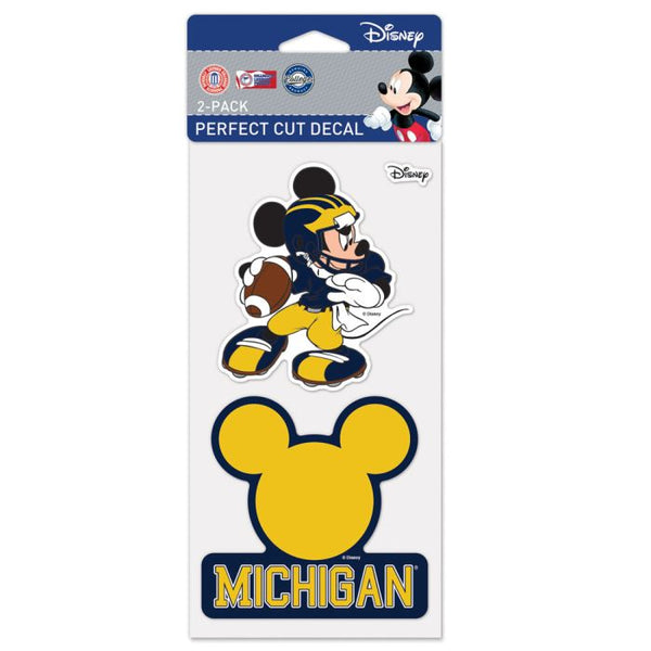 Wholesale-Michigan Wolverines / Disney Perfect Cut Decal Set of Two 4"x4"