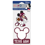 Texas A&M Aggies / Disney Perfect Cut Decal Set of Two 4"x4"