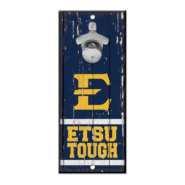 East Tennessee State Buccaneers Bottle Opener Sign 5x11