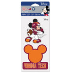 Wholesale-Virginia Tech Hokies / Disney MICKEY MOUSE FOOTBALL Perfect Cut Decal Set of Two 4"x4"