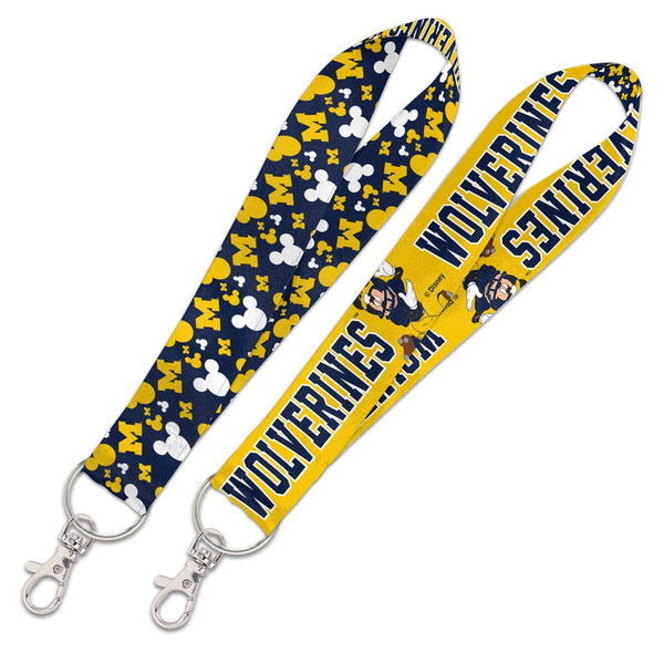 Michigan Wolverines / Disney MICKEY MOUSE Lanyard Key Strap 1"