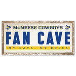 McNeese State Cowboys FAN CAVE Wood Sign 8" x 17"