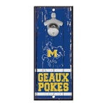 McNeese State Cowboys Bottle Opener Sign 5x11