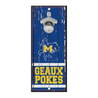 McNeese State Cowboys Bottle Opener Sign 5x11