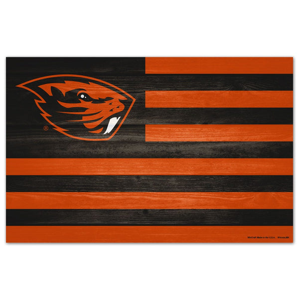 Oregon State Beavers AMERICANA Wood Sign 11" x 17" 1/4" thick