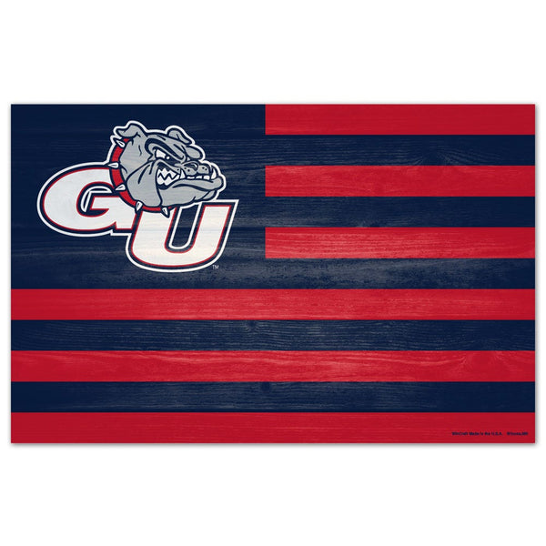 Gonzaga Bulldogs AMERICANA Wood Sign 11" x 17" 1/4" thick