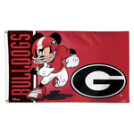 Georgia Bulldogs / Disney MICKEY MOUSE FOOTBALL Flag - Deluxe 3' X 5'