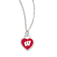 Wholesale-Wisconsin Badgers Necklace w/3D Heart