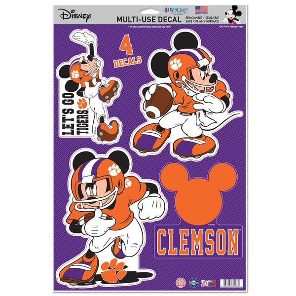 Clemson Tigers / Disney mickey mouse football Multi-Use Decal 11" x 17"