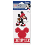 Wholesale-Louisville Cardinals / Disney Perfect Cut Decal Set of Two 4"x4"