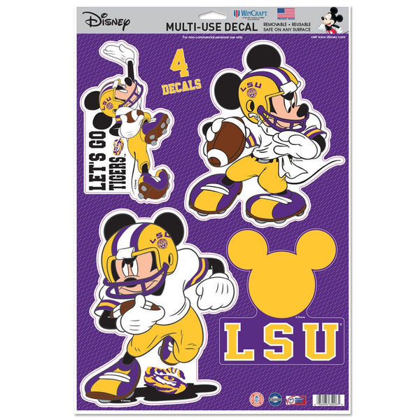 LSU Tigers / Disney mickey mouse football Multi-Use Decal 11" x 17"