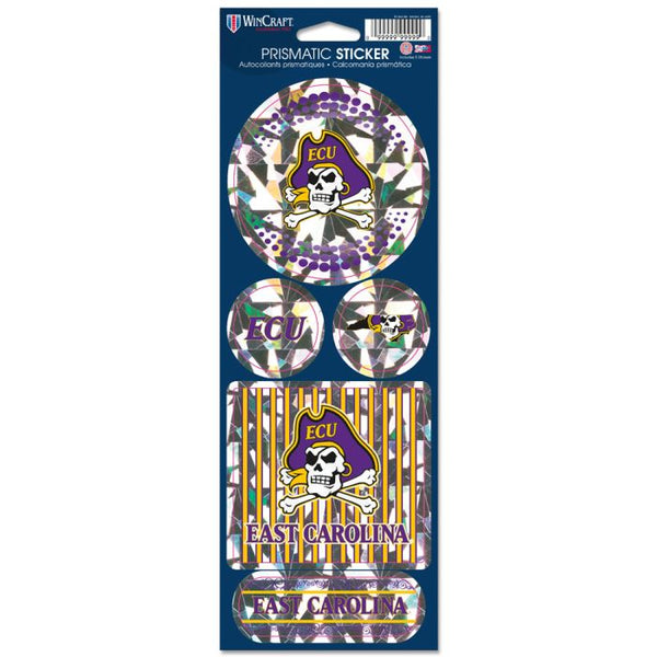 Wholesale-East Carolina Pirates Prismatic Decal 4" x 11"