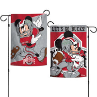 Wholesale-Ohio State Buckeyes / Disney MICKEY MOUSE FOOTBALL Garden Flags 2 sided 12.5" x 18"