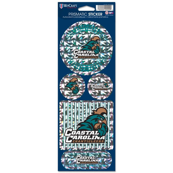 Wholesale-Coastal Carolina Chanticleers Prismatic Decal 4" x 11"