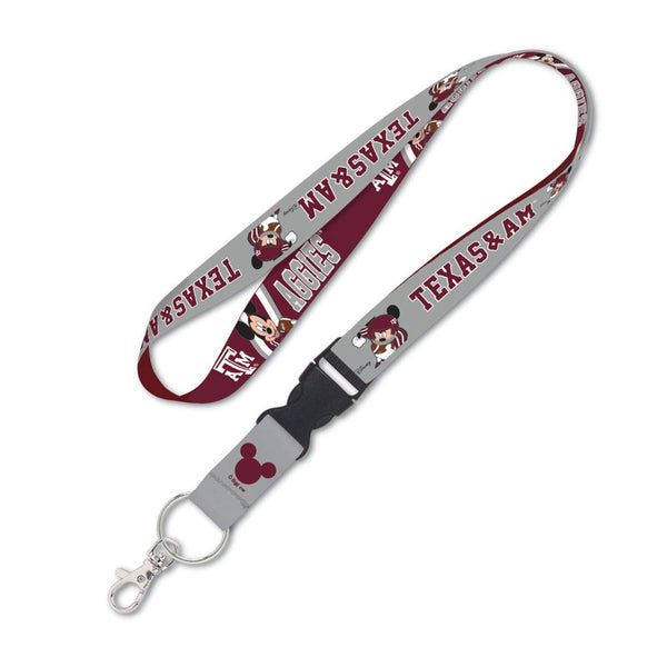 Texas A&M Aggies / Disney MICKEY MOUSE Lanyard w/detachable buckle 1"