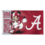 Alabama Crimson Tide / Disney MICKEY MOUSE FOOTBALL Flag - Deluxe 3' X 5'