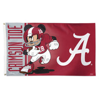 Alabama Crimson Tide / Disney MICKEY MOUSE FOOTBALL Flag - Deluxe 3' X 5'