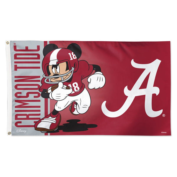 Alabama Crimson Tide / Disney MICKEY MOUSE FOOTBALL Flag - Deluxe 3' X 5'